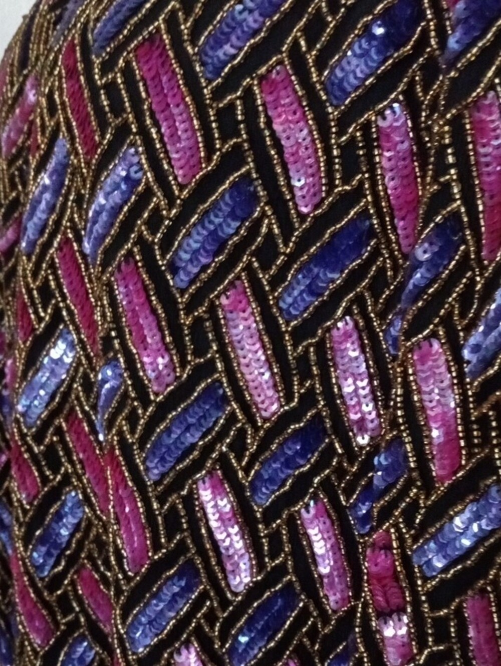 Papell Boutique Silk Sequin And Beaded Jacket Size 16 - Picture 5 of 10